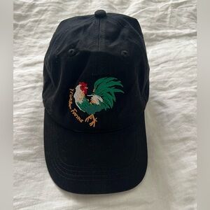 NWT Anthropologie Malibu Farms Hat with Rooster Embroidery